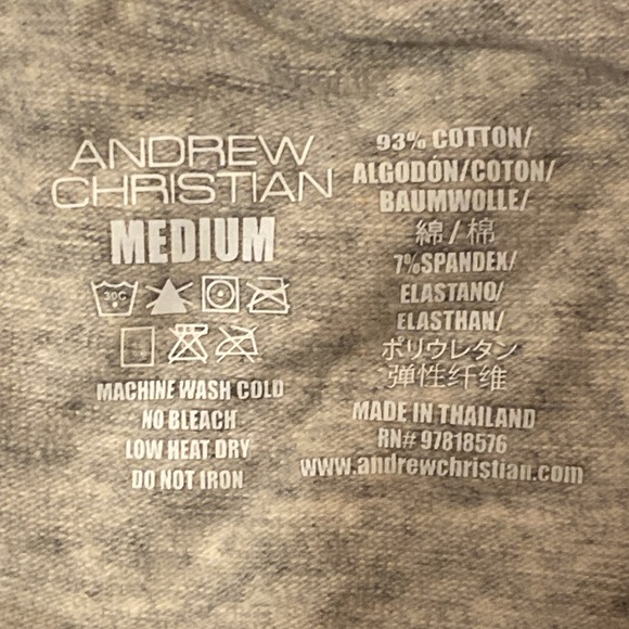 Medium Andrew Christian “Almost Naked” Mesh & Cotton Brief White Grey Blue Red - Picture 9 of 9